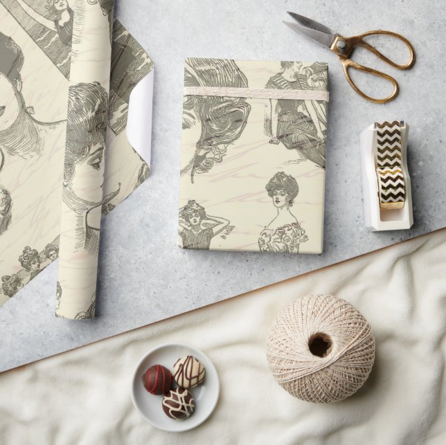 Vintage American Girls Collage Decoupage   Wrapping Paper (Crafts)