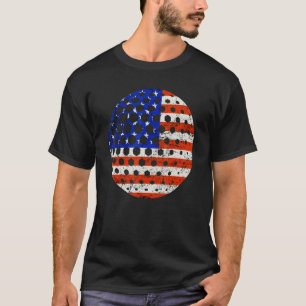 Vintage American Golf Flag Usa Independence Day Ju T-Shirt