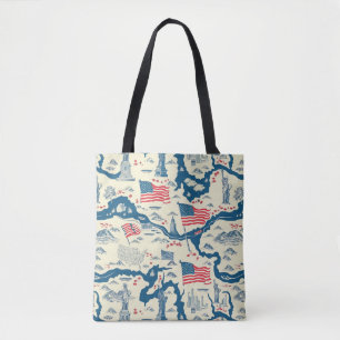 Vintage American Landmark Pattern (4) Tote Bag