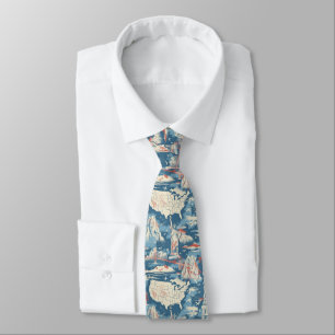 Vintage American Landmark Pattern – Liberty, USA  Tie