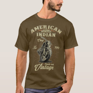 Vintage American Motorcycle Indian for Old Biker T-Shirt
