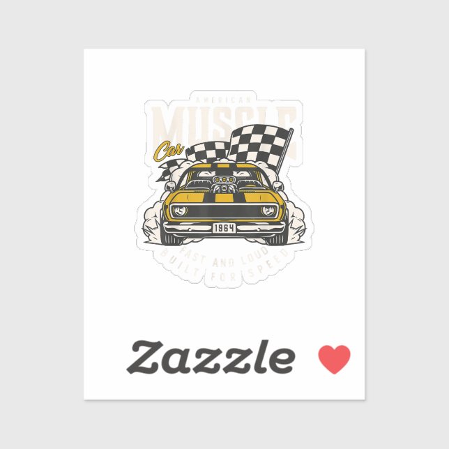 Vintage American Muscle Car Racing Flag (Sheet)