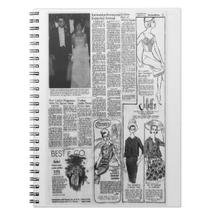 Vintage American Newspaper Kennedy 1963 Notebook
