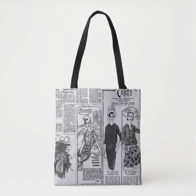 Vintage American Newspaper Kennedy 1963 Tote Bag (Front)