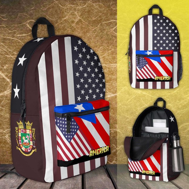 Vintage American / Puerto Rican backpack, Flag Printed Backpack (Creator Uploaded)