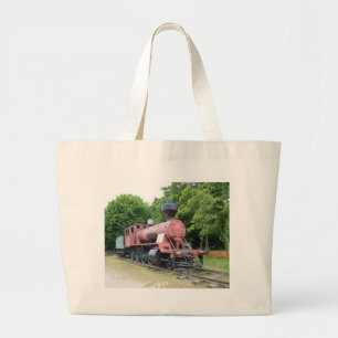Vintage American Steam Locomotive Large Tote Bag