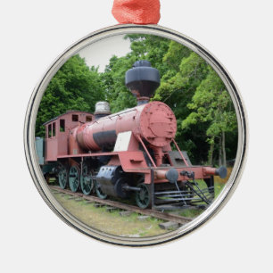 Vintage American Steam Locomotive Metal Tree Decoration