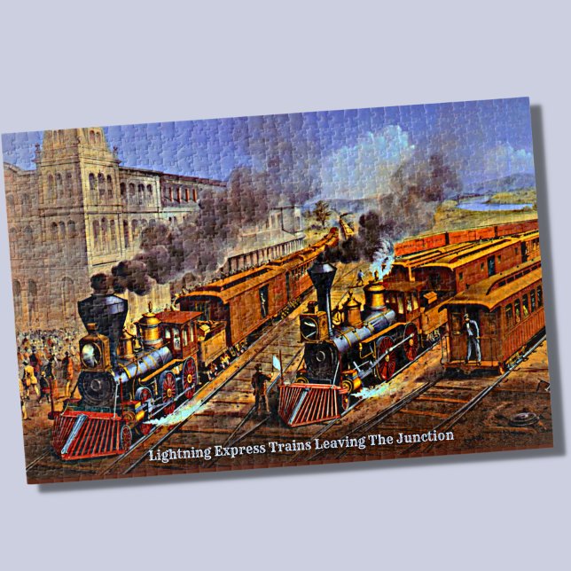 Vintage American Steam Train Engine Locomotives  Jigsaw Puzzle (Creator Uploaded)