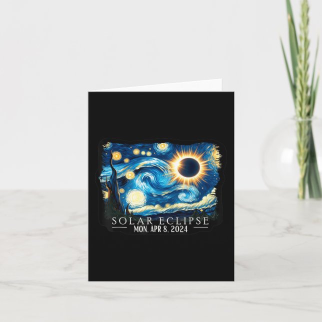 Vintage American Totality Starry Night Eclipse Sol Card (Front)