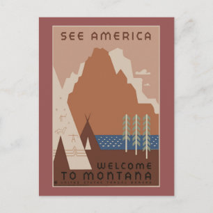 Vintage American Travel Poster Postcard