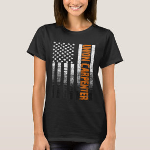 Vintage American USA Flag Union Carpenter WoodWork T-Shirt