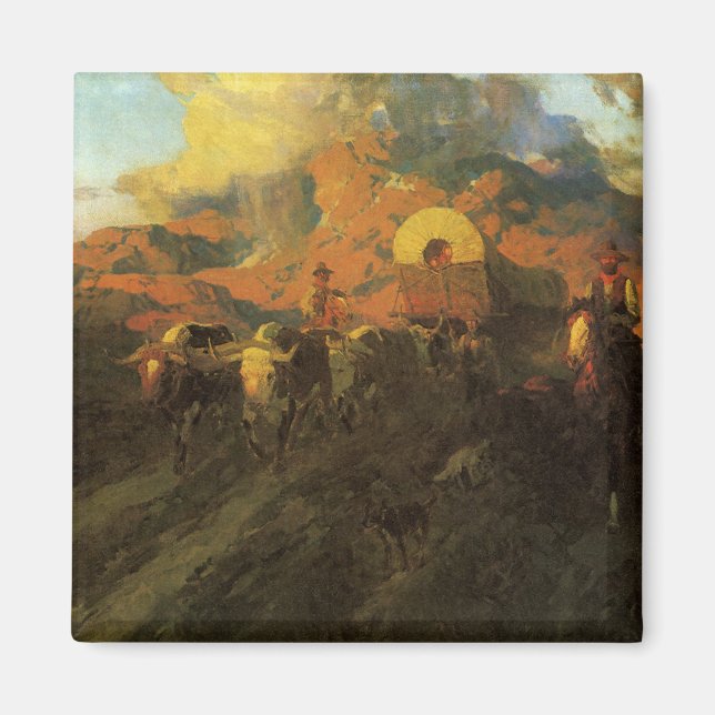 Vintage American West, Overland Trail by Johnson Magnet (Front)