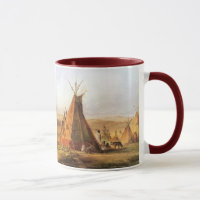 Vintage American West, Teepees on Plain by Bodmer