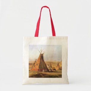 Vintage American West, Teepees on Plain by Bodmer Tote Bag