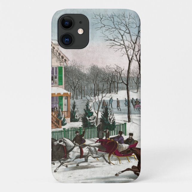 Vintage American Winter Scene Case-Mate iPhone Case (Back)