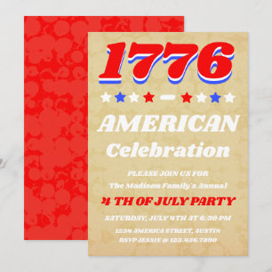 Vintage Americana 1776 Celebration Invitation