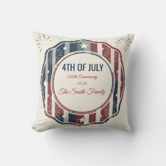 Vintage Americana 4th of July Patriotic Badge Cushion