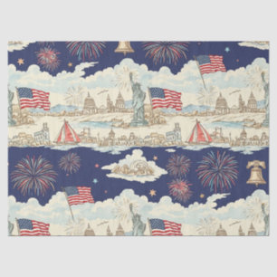 Vintage Americana Fireworks Scenic (1) Tissue Paper