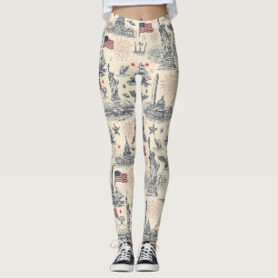 Vintage Americana Fireworks Scenic (2) Leggings