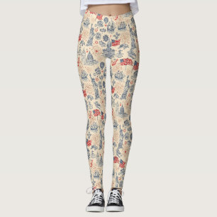 Vintage Americana Fireworks Scenic (3) Leggings