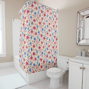 Vintage Americana Floral Shower Curtain