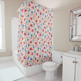 Vintage Americana Floral Shower Curtain