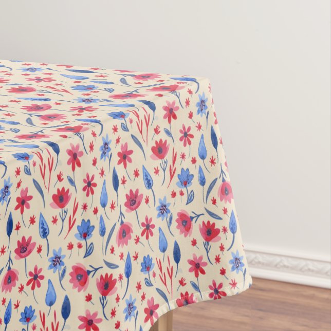 Vintage Americana Floral Tablecloth (In Situ)