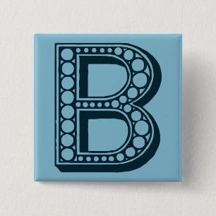 Vintage Americana, ornamental monogram B 15 Cm Square Badge