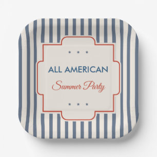 Vintage Americana Patriotic Paper Plate