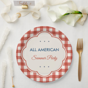 Vintage Americana Patriotic Paper Plate