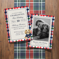 Vintage Americana Plaid Dachshund First Birthday