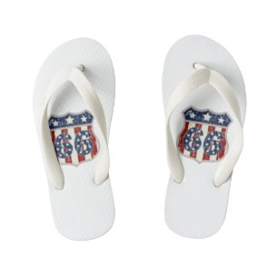 Vintage Americana Shield Patriotic Summer Flip Kid's Jandals