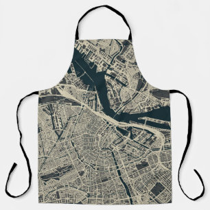 Vintage Amsterdam Map: Retro Minimalist Apron