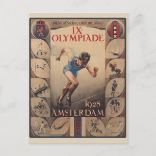 Vintage Amsterdam Netherlands Olympics Postcard
