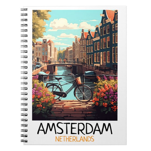 Vintage Amsterdam Netherlands Painting Notebook (Front)