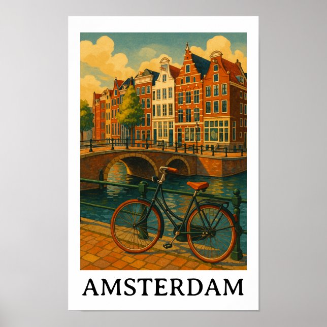 Vintage Amsterdam – Retro Travel Design Poster (Front)
