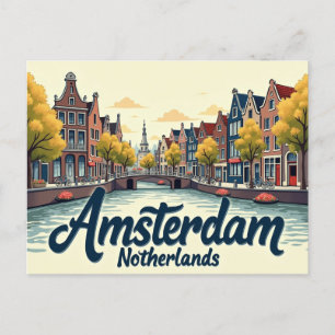 Vintage Amsterdam Scenes Postcard