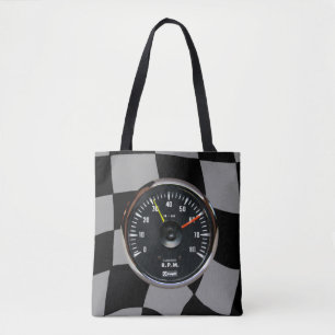Vintage Analogue Auto Tachometer Racing Tote Bag