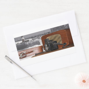 Vintage analogue Camera-recorder Rectangular Sticker