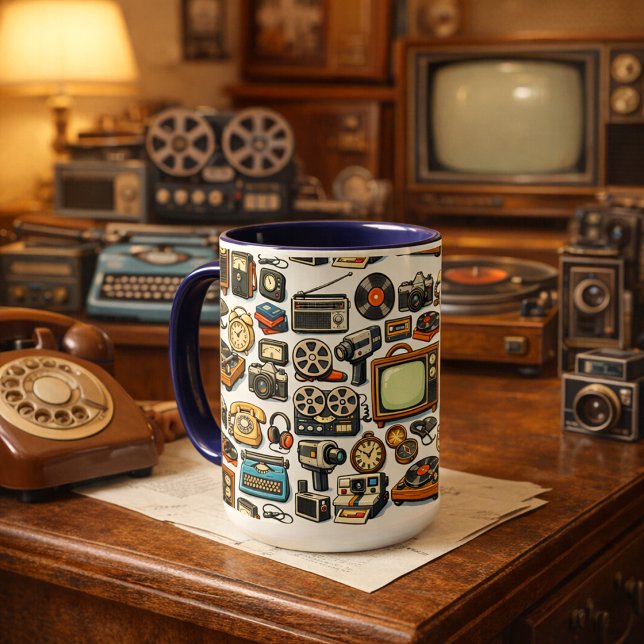 Vintage Analogue Devices Collage Pattern Mug (Creator Uploaded)