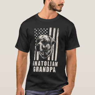 Vintage Anatolian Shepherd Grandpa American Flag F T-Shirt