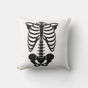 Vintage Anatomical Skeleton Ribcage Graphic Gothic Cushion
