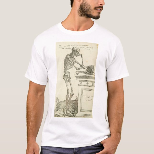 Vintage Anatomy Andreas Vesalius Skeleton T-Shirt (Front)