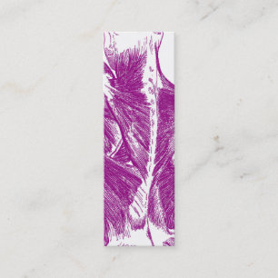 Vintage Anatomy Back Muscles Purple Mini Business Card