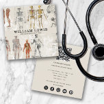 Vintage Anatomy Biology Art QR Code Social Media Square Business Card<br><div class="desc">A beautiful collage of vintage anatomy and biology illustrations. Perfect design for medical students,  doctors,  nurses,  surgeons,  pharmacist,  therapists etc. A simple and professional way to introduce your business. Personalise your details,  qr code to create your own unique business card.</div>