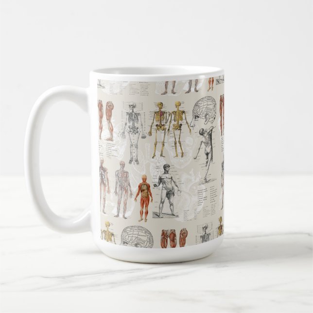 Vintage Anatomy Biology Illustrations Coffee Mug (Left)