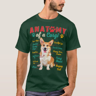 Vintage Anatomy Of A Corgi Funny Dog Owner Lover F T-Shirt