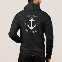 Vintage Anchor Captain Boat Name Gold Stars Black