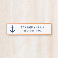 Vintage Anchor Captain's Cabin Your Boat Name Gold