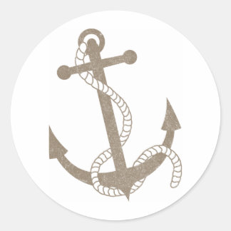 Vintage Anchor Classic Round Sticker